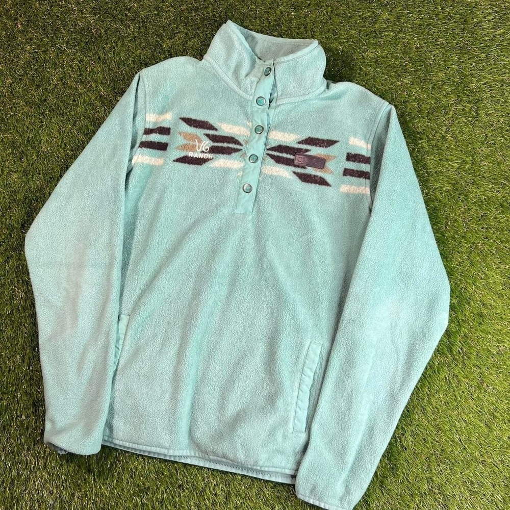 Cinch V6 Ranch Southwestern Snap-T Fleece Pullover Womens Medium Western